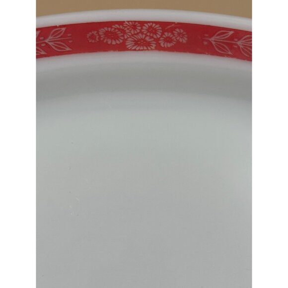 Vintage Corning Decor Dinnerware 12" Oval Platter With Red Autumn Bands Pyrex - Picture 2 of 7